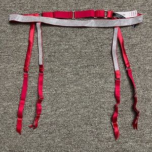 Red garter belt shine straps new with tags M/L vs